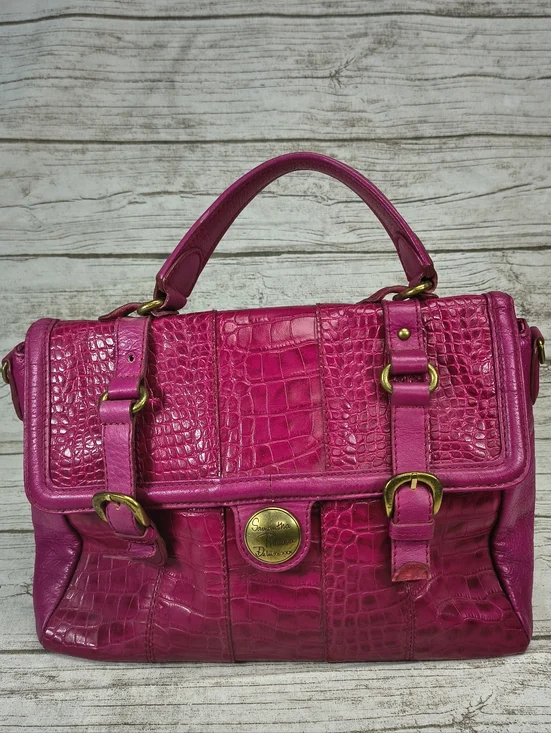 Samantha Thavasa Pink Crocodile Print Handbag - Picture 1 of 12